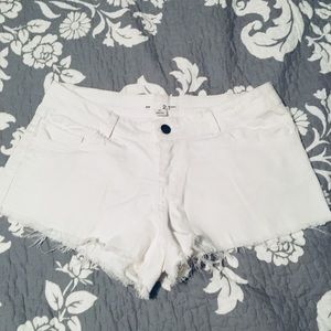 White denim shorts